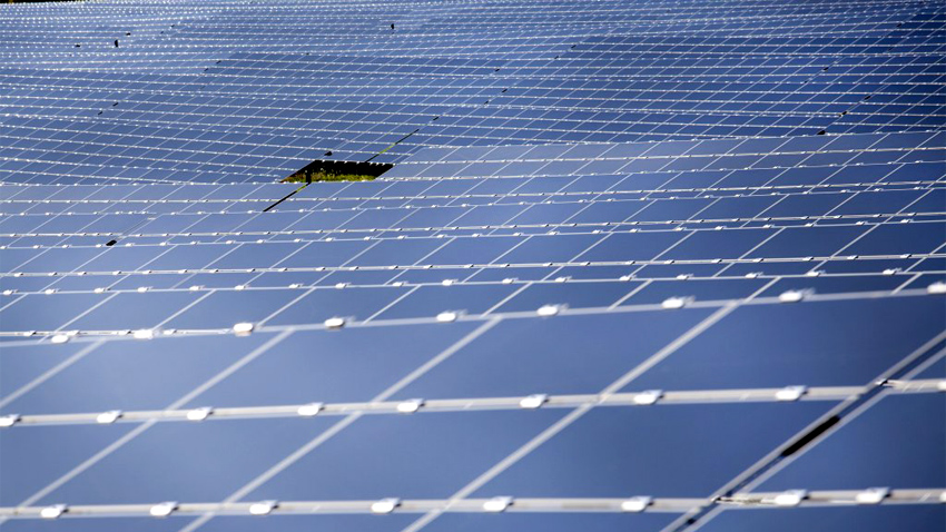 Près de 1,4 million de panneaux photovoltaïques, fabriqués par la société américaine First Solar, composent aujourd’hui la centrale. (©EDF - Philippe Eranian)