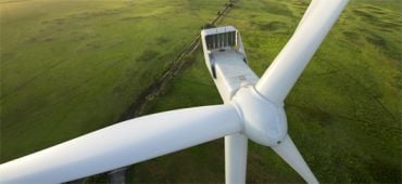 Pales d'éolienne vues d'en haut